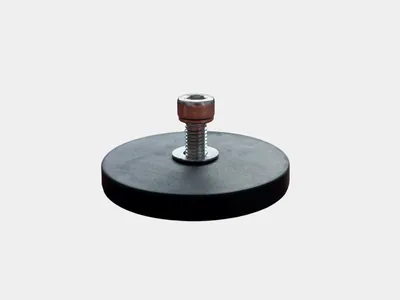 OZ66 Female M8 Thread Neodymium Pot Magnet - Diameter 66mm x 8mm with Rubber Case